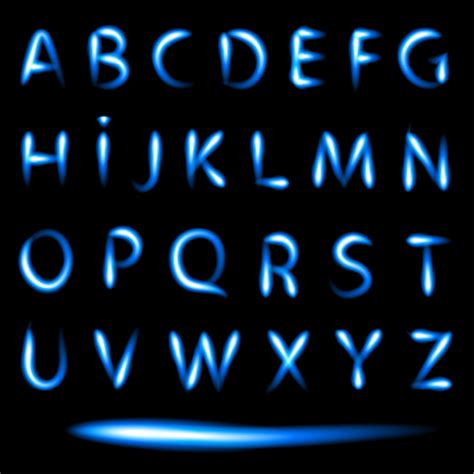 Blue Light Alphabet Vectors Welovesolo
