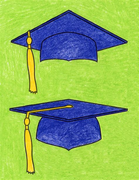 Easy How To Draw A Graduation Cat Tutorial And Coloring Page