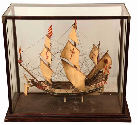 Lot Detail Model Ship In Display Case