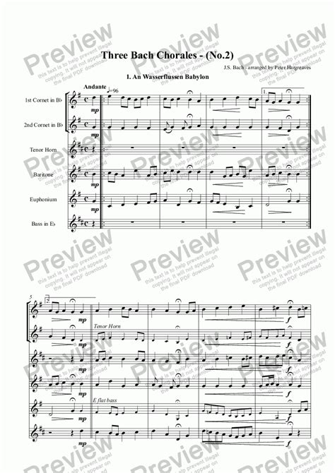 three bach chorales for brass sextet download sheet music pdf file
