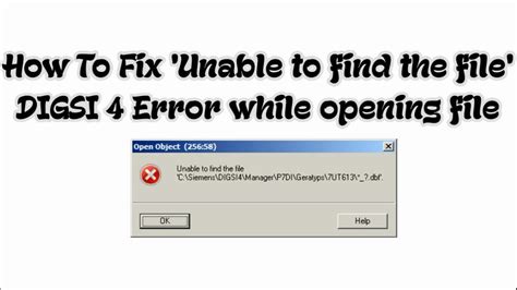 How To Fix Digsi 4 Error While Opening Project Unable To Find The