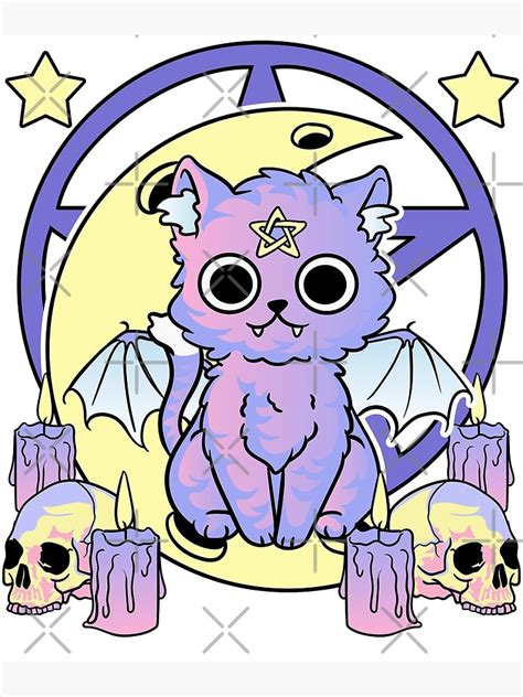 Pastel Goth Kawaii Demon Cat Gothic Poster For Sale By Sugarkai