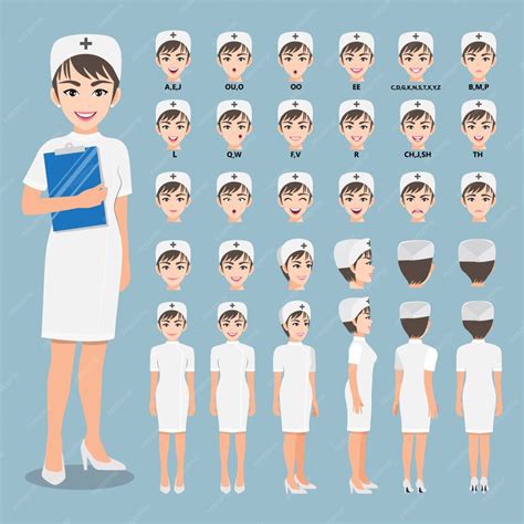 Premium Vector Cartoon Character With Professional Nurse In Smart Uniform For Animation Front