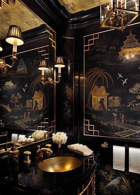 powder-room-with-chinoiserie walls Scott Snyder | Laurel Home