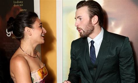 Chris Evans Awkward Shakes Hands Ex Jenny Slate Ted Daily Mail Online