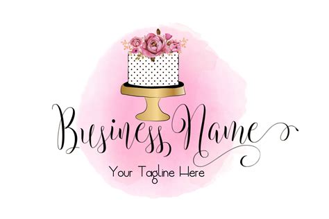 Show off your brand's personality with a custom cake logo designed just for you by a professional designer. DIGITAL Custom logo design watercolor cake logo bakery logo