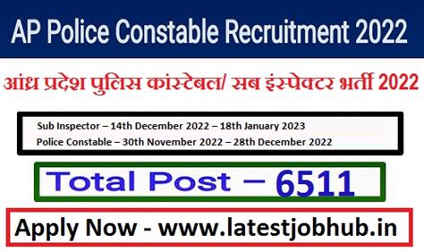 Ap Police Constable Recruitment Police Si Vacancy