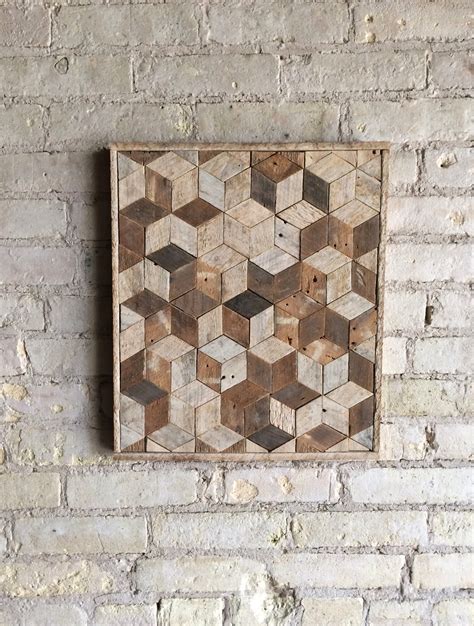 Reclaimed Wood Wall Art, Decor, Pattern, Lath, 3D, Cube ...