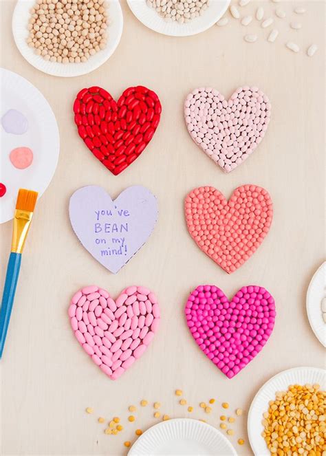 Bean Mosaic Valentines Handmade Charlotte Valentines Day Cards Handmade Valentines Diy
