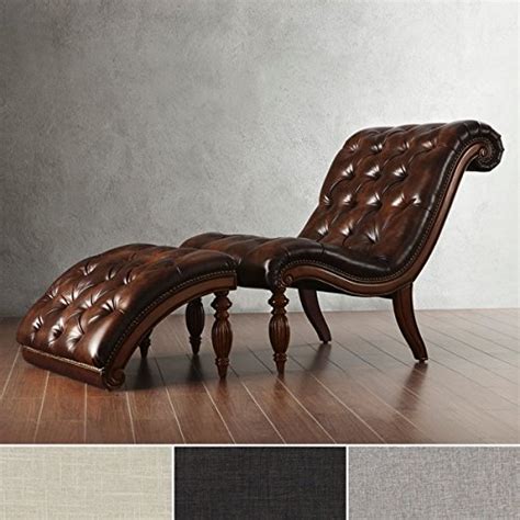 Brown Leather Chaise Lounge Chair With Ottoman Victorian Lounge