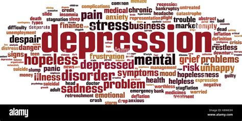 Depression Word Cloud Concept Vector Illustration Stock Vector Image