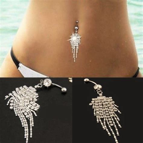 Sparkling Silver Plated Crystal Rhinestone Tassel Chain Dangle Body