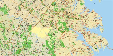 Baltimore Counties Map Vector Exact City Plan Detailed Street