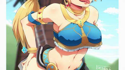 Zelda Ahegao Belly Belly Button Big Boobs Tongues Tongue Out