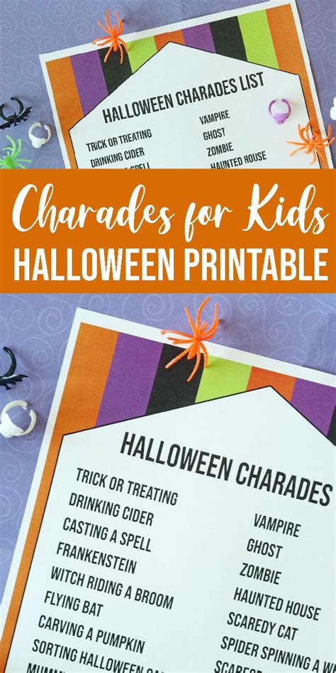 Free Printable Halloween Charades Printable Templates