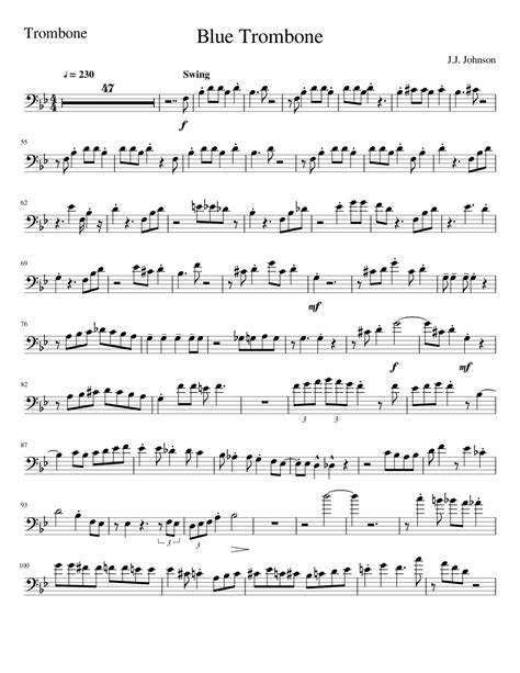 blue trombone wip sheet music for trombone tenor jazz band