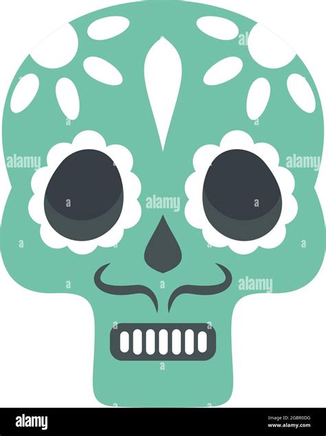 mexican skull icon flat illustration of mexican skull vector icon isolated on white background