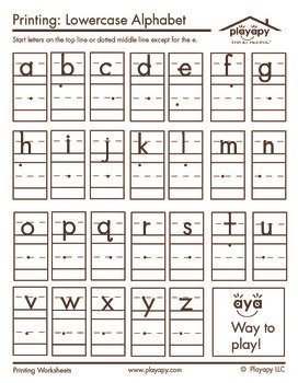 This essential handwriting alphabet sheet contains letter formation outlines for the lower and upper case variations of every letter of the english . Lowercase Letters Printable | Lowercase letters printable ...