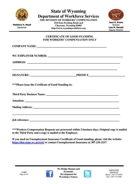 Wyoming Certificate Of Good Standing Fill Out And Sign Online Dochub