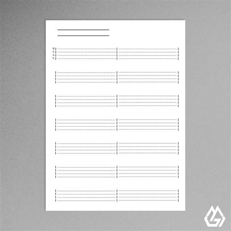 Printable Bass Blank Music Sheet Tabs Chords Chart Etsy