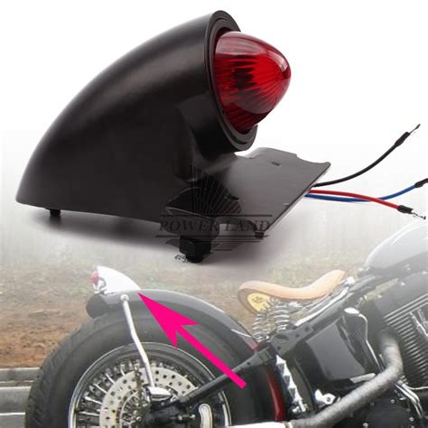 Motorcycle V Led Vintage Tail Brake Light For Harley Custom Cafe Racer Auto Parts And Vehicles