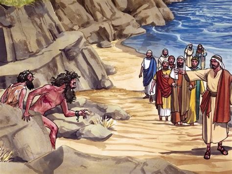 Freebibleimages Jesus Heals The Demoniacs Jesus Delivers Two