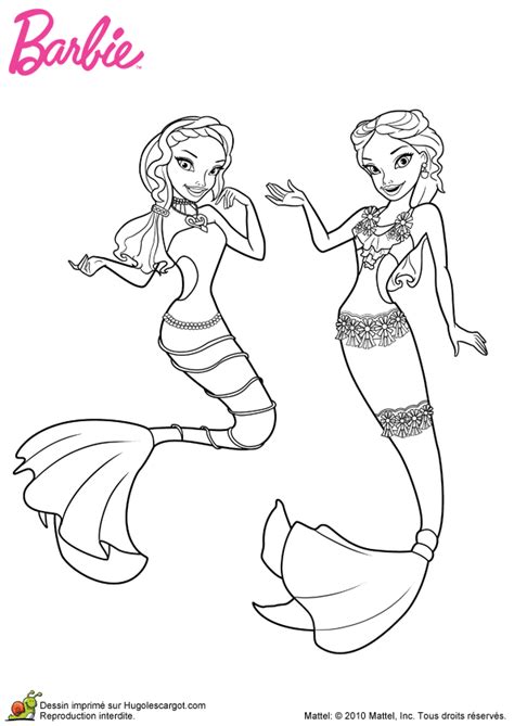 Coloriage barbie sirenes