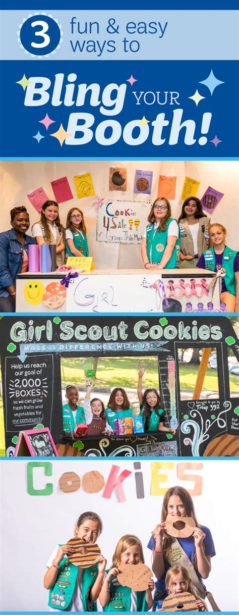 Fun And Easy Ways To Bling Your Booth Girl Scout Cookies Booth Girl Scout Cookie Sales Buy