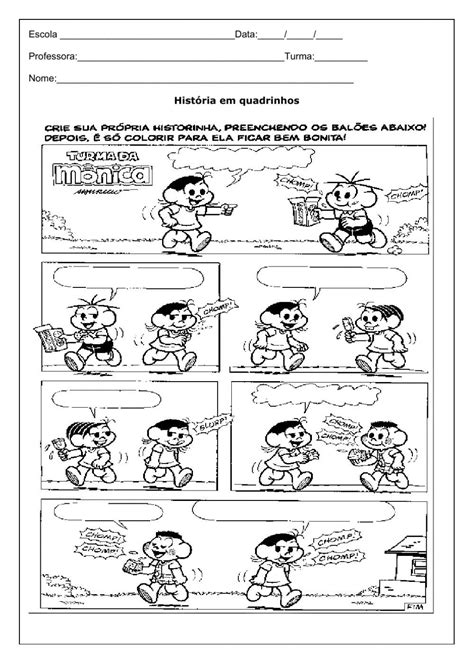 Historia Em Quadrinhos Para Preencher