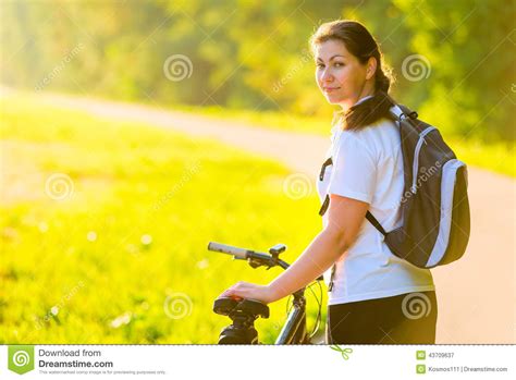Athlete With A Backpack On A Bicycle Stock Image Image Of Journey Adventure 43709637