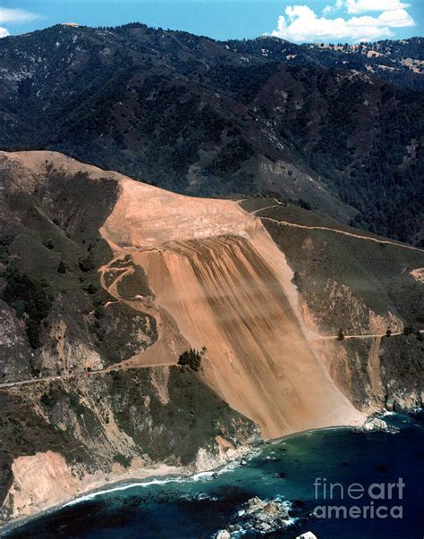 Aerial Of Mcway Landslide Big Sur California 1984 Photograph By