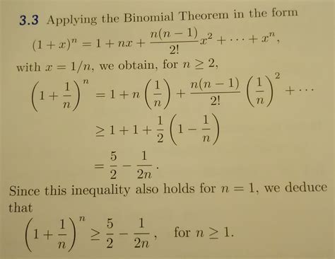 Inequality Proof Of Inequalities Using Binomial Theorem Mathematics