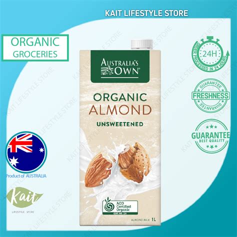 Australias Own Organic Unsweetened Almond Milk 1l