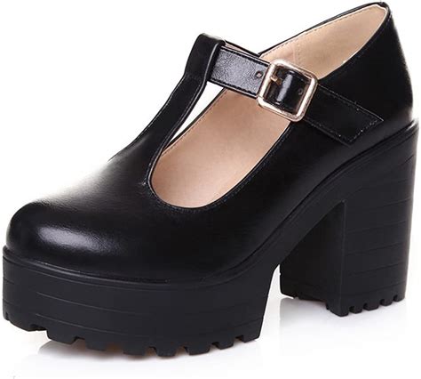 Susanny Pu Round Toe Platform Shoes Womens Chunky High Heel Waterproof