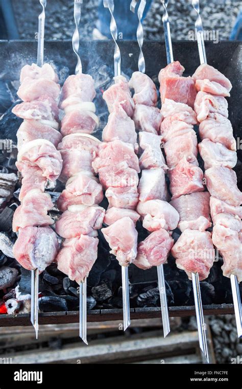 Shish Kebab On Skewers Hi Res Stock Photography And Images Alamy