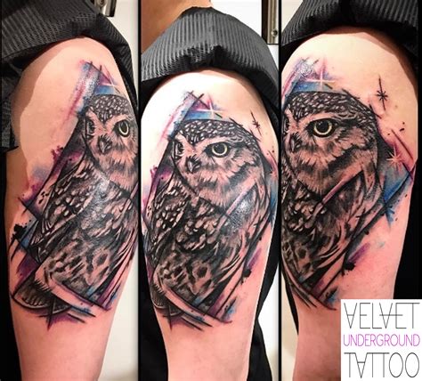 Watercolour Galaxy Owl Tattoo By Vivi Ink At Velvet Underground Tattoo