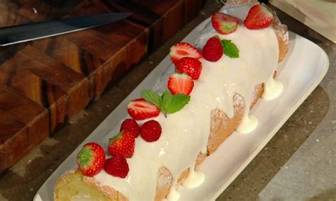 Step 2 place 200g softened unsalted butter, 200g caster sugar and 1 tsp vanilla extract into a bowl and beat well to a creamy consistency. James Martin lemon sponge Swiss roll with passionfruit cream recipe on Saturday Kitchen - The ...