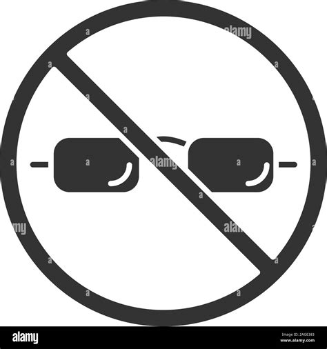 Forbidden Sign With Glasses Glyph Icon Sunglasses Prohibition