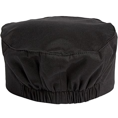 Uncommon Threads 0156c Black Customizable Chef Skull Cap Pill Box Hat