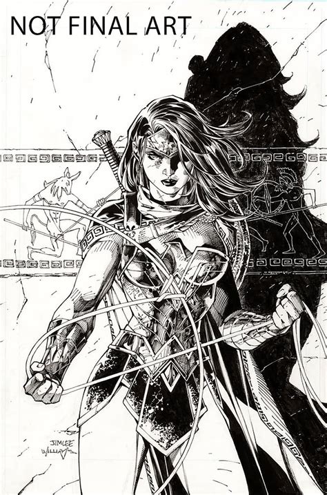 Wonder Woman 750 Jim Lee And Scott Williams 1 100 Bandw Sketch Variant
