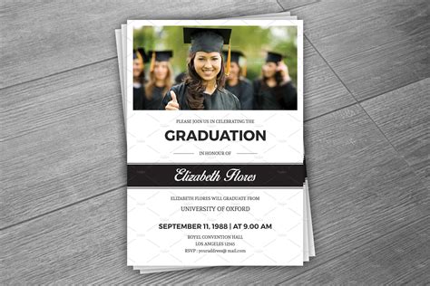 Graduation Announcement Card V287 Flyer Templates Creative Market