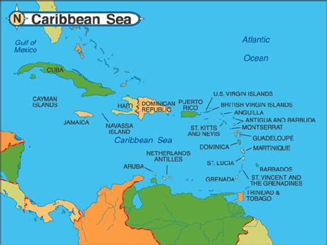 Caribbean Map Detailed Travel Map Of Caribbean Islands