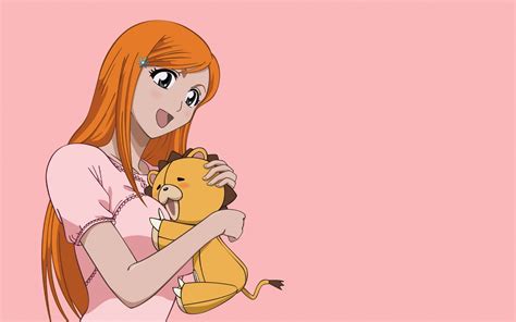 Inoue Orihime Hugging Kon Bleach Anime Wallpaper 6905770 Fanpop