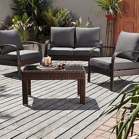 Protect your patio sets overnight with our patio furniture covers or keep your parasol shielded from the elements with. Jakarta Conversation Sofa Set in Charcoal - 4 Piece ...