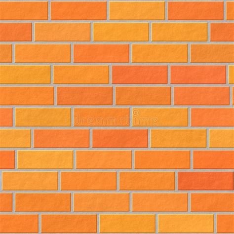 Orange Brick Wall Seamless Pattern Texture Stock Illustration