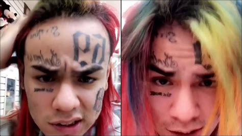 6ix9ine gets emotional after he got accused of wearing a wig youtube