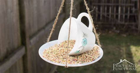 Using a simple recipe, we created these holiday shaped bird seed ornaments to hang from our trees outside. DIY Teacup Bird Feeder | Money making crafts, Sellable crafts, Tea cup bird feeder