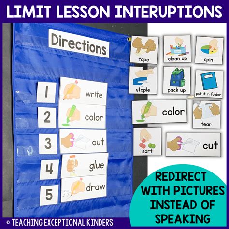 Directions Visual Picture Cards Teaching Exceptional Kinders