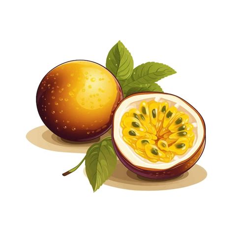 Premium Vector Hand Drawn Passion Fruit Vector Cartoon Isolated White Background