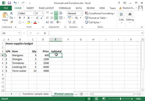 Templates Excel Basic Formulas Tutorial Template Paper Pe